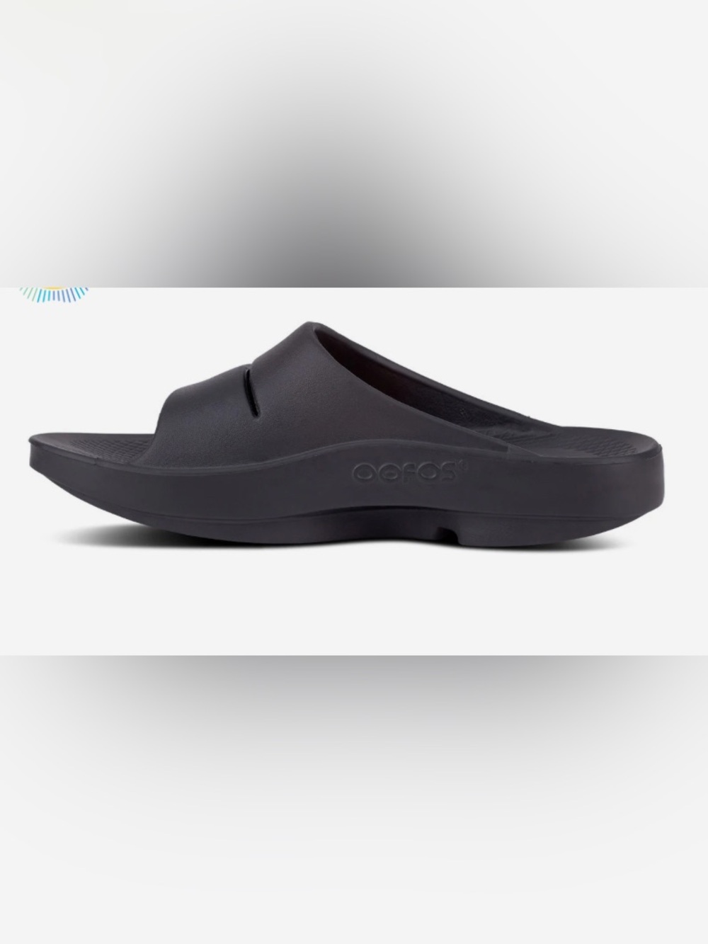 FITS 8 runs  big OOFOS Women's Slide Sandal in black - Picture 3 of 5